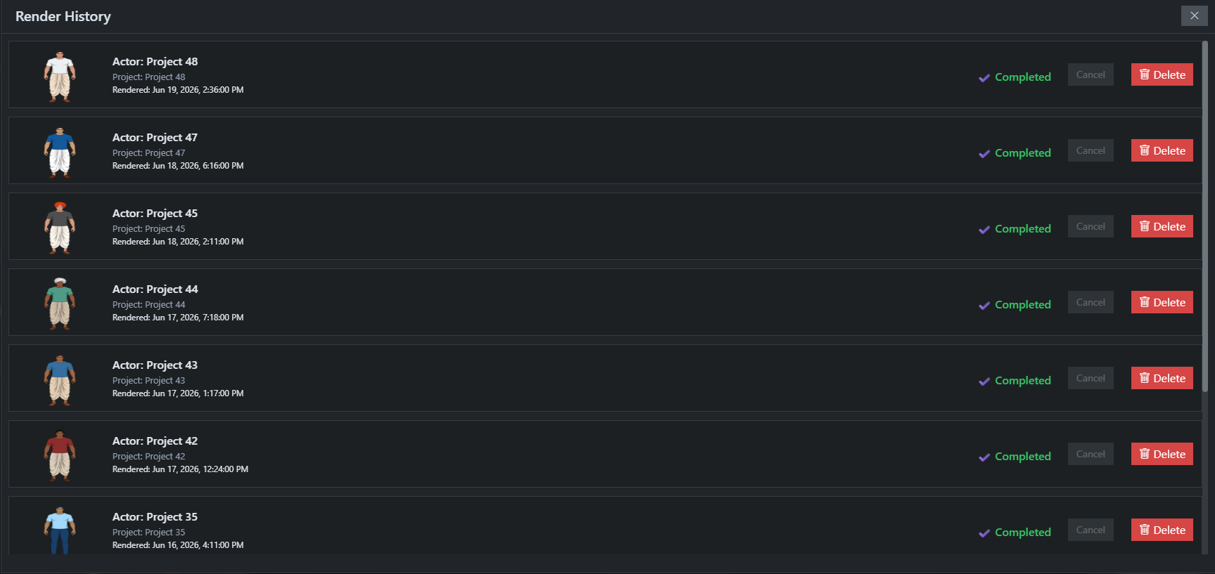 Render History