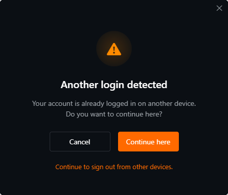 Login into another Device