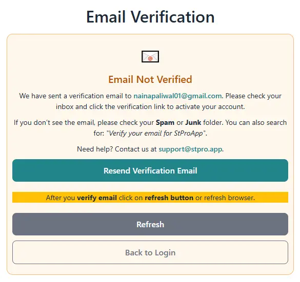 Email not Verified