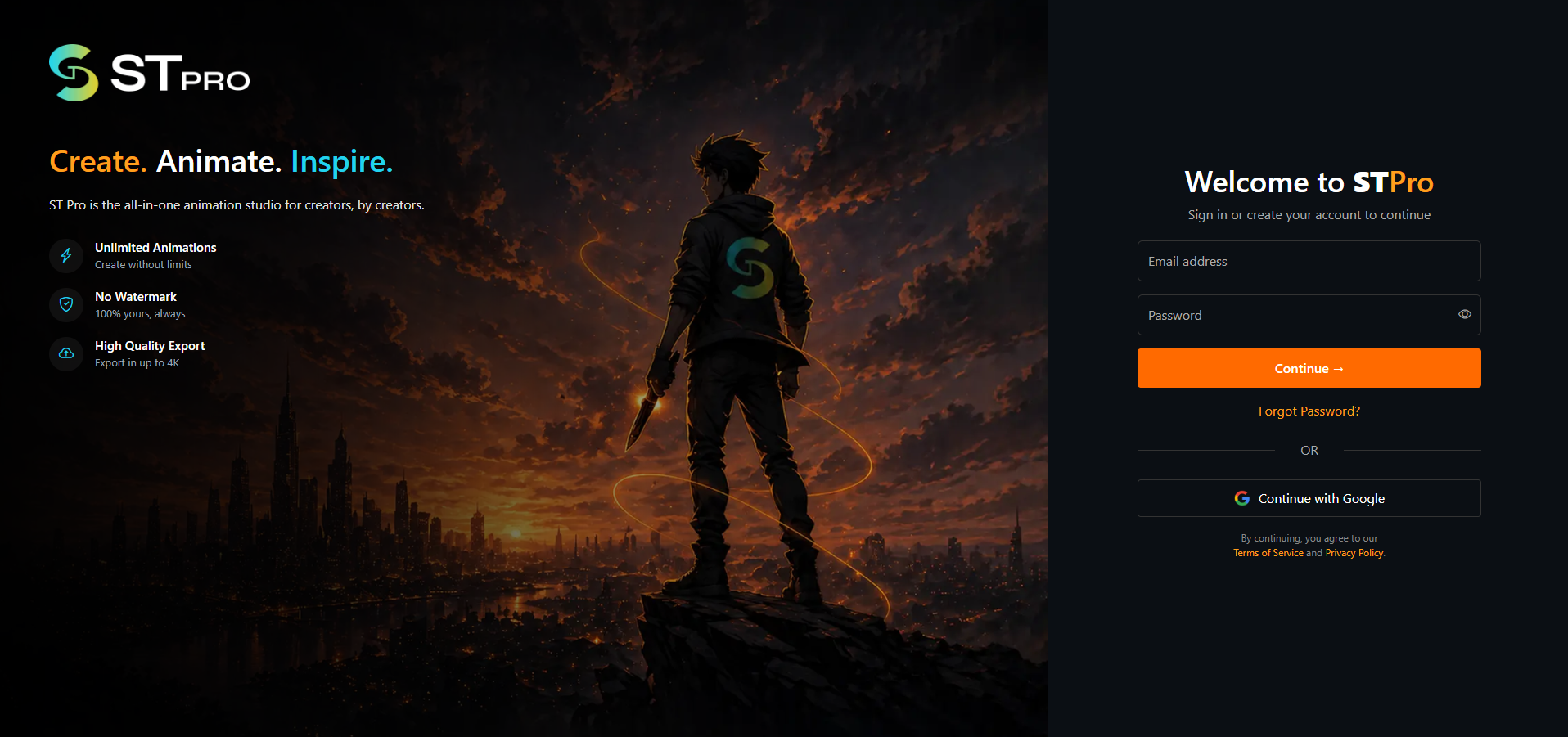 STProStudio Login Page