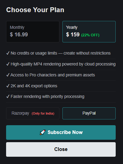 Subscription Plan PayPal
